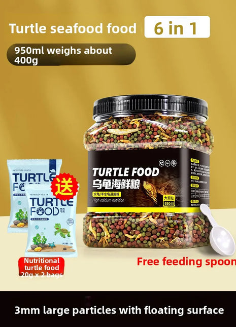 GEN CLIMB Turtle Food with Dried Shrimp&Mealworms-All-in-One Floating Pellets for Aquatic Turtles(Red-Eared Slider,Pond Turtle) - Riparo82