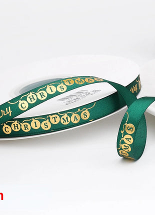 Nastro natalizio stampato da 5 metri Nastro natalizio in poliestere per design fatto a mano Decorazione natalizia Confezione regalo bouquet torta fai da te - riparo82