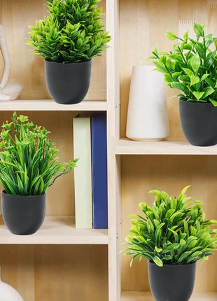 Artificial Plants Potted Green Bonsai Small Tree Grass Plant Pot Ornament Fake Flower for Home Garden Decor Wedding Party Decor