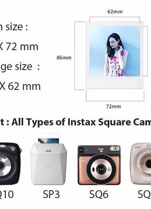 Film istantanei Originale Fujifilm Instax Pellicola Quadrata Bordo Bianco Carta Fotografica per Fujifilm SQ40 SQ10 SQ6 SQ1 SQ20 Stampante Fotografica