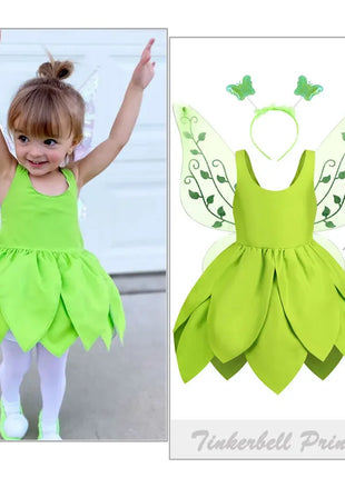 Costume Trilly Campanellino Carnevale 2026 - Abito Fata Verde Bambina
