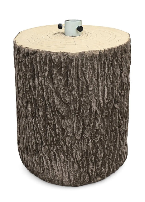 Base tronco per albero di Natale in vetroresina effetto legno marrone, diametro 32 cm altezza 34 cm, supporto robusto per alberi fino a 180 cm - riparo82