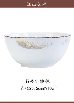 Fai da te 1 PC Jingdezhen piatti a ciotola di fascia alta, stoviglie combinate senza ceramica - riparo82