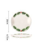 Piatto da pranzo in ceramica in rilievo Piatti da dessert per torte in stile natalizio per la casa Stoviglie da cucina di alta qualità Vassoio da frutta per festival - riparo82