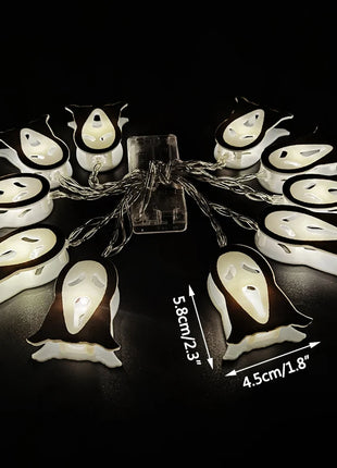 1.5M 10LED Halloween LED Light String Horror Eyeballs Pumpkin Spider Bat Skull Lamp Trick Or Treat Happy Halloween Party Decor - Riparo82