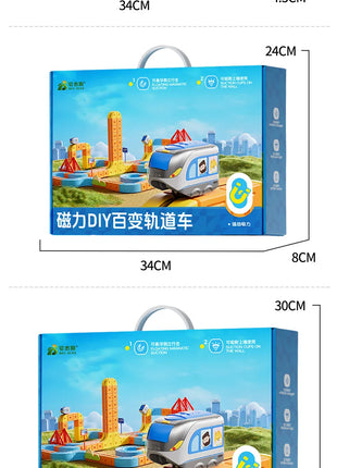 Set di treni magnetici Piste da costruzione versatili trasformabili Giocattoli magnetici Treno Regali per auto ferroviarie non remote fai-da-te per bambini - riparo82