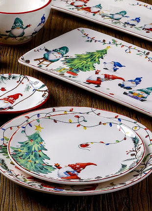 Set di stoviglie in ceramica serie Goblin Piatto da pranzo grande Vassoio rettangolare Stoviglie natalizie Piatti da bistecca Piatti da dessert Ciotola Tazza Tazza - riparo82