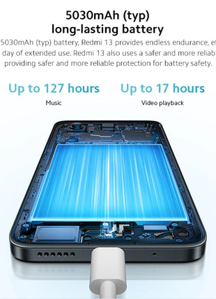 Global Version Xiaomi Redmi 13 Smartphone 108MP super clear camera MediaTek Helio G91 Ultra 33W fast charging 5030mAh battery - Riparo82