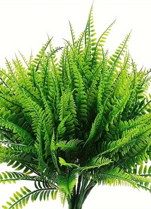 4 Bundles Artificial Plants Fake Boston Ferns Bushes Faux Shrubs  Greenery UV Resistant Plant for Home Garden Outdoor Yard Decor