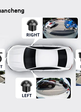 360° panoramic camera 720P HD rear/front/left/right view lens 360 panoramic accessories car android radio - Riparo82