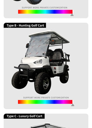 Affordable 2 4 6 Seater Chinese Electric Golf Cart Car For Sale 72V Lithium Custom Comfortable 4 Seats Electric Golf Carts - Riparo82