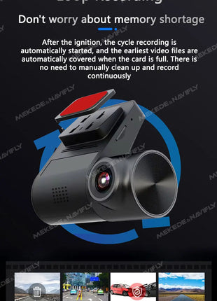 New Double Recording HD Dash Cam Visual angle 130° Super HD 1080P+720P support AR/ADAS driving assistance/fixed electronic dog - Riparo82