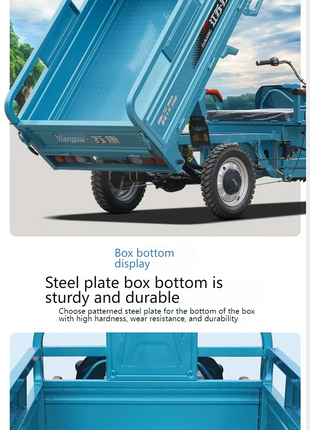 Agricultural tricycle electric tricycle 1000w load capacity 1ton farm specific delivery vehicle - Riparo82