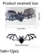 Halloween Bat Stickers Decoration 3D Red Black PVC Hollow Out Bat Wallpaper Decal Home Wall Background Halloween Decoration - Riparo82