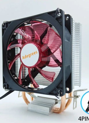 2 tubi di calore CPU Cooler Tower 3PIN/4PIN PWM 90MM LED Ventola di raffreddamento a luce rossa per LGA 1366 1150 1155 1200 1700 X79 X99 2011 AM3 AM4 - Riparo82