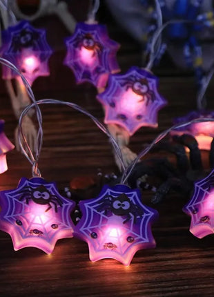 1PC Halloween 10 LED Battery Powered String Lights With Ghost Witch Cat Pumpkin Spider Web Skeleton Mummy Pirate Shape Indoor - Riparo82