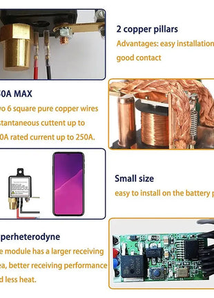 12V Car Battery Cutoff Switch Wireless Remote Control Disconnect Battery Relay With Led Display Leakage Protection Universal - Riparo82