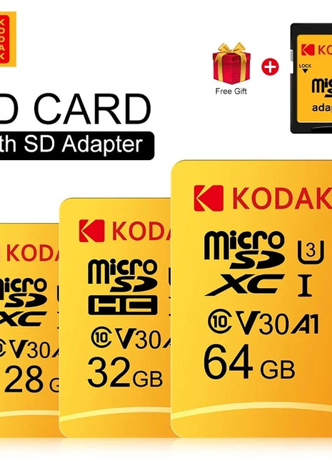 Scheda Micro SD Kodak Scheda di memoria da 64 GB 32 GB 512 GB 256 GB 128 GB Scheda di memoria SD MicroSDXC Class10 Scheda Flash TF originale da 100 MB/s U3