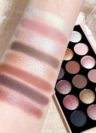 18-Color Eyeshadow Palette – Pearlescent, Matte, Fine Shimmer, Glitter, Earth Tones, Long-Lasting, High-Performance