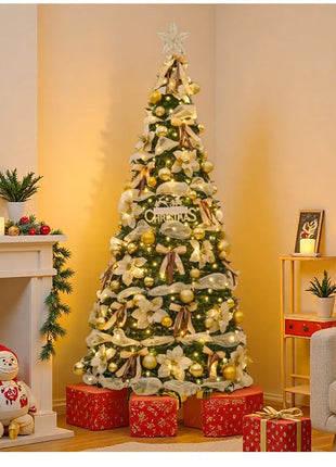 1.5M-2.25M Albero di Natale Allungabile PVC Floccato Albero di Natale Premium Denso Pino Artificiale Salvaspazio Pieghevole Ornamenti natalizi