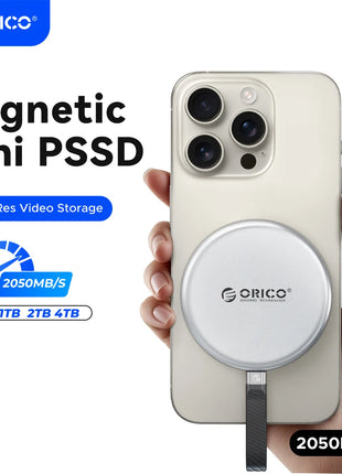 ORICO KR20Mini SSD esterno magnetico per iPhone 17 16 15 Pro/Max ProRes 2000MB/s 4K ProRes HDR Registra e negozio