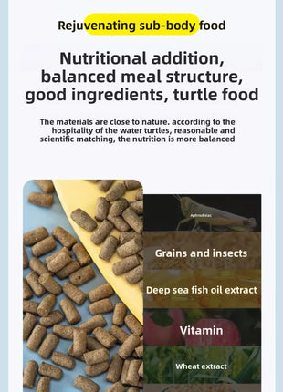 YUR KWAI Sub-Adult Turtle Food - Protein Pellets for Red-Ear Slider/Terrapin/Box Turtle-Shell Hardening Formula with Calcium&D3 - Riparo82