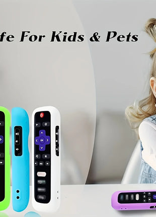 1/2/3 piece set of luminous silicone remote control with rope suitable for TCL Hisense Roku TV remote control - Riparo82