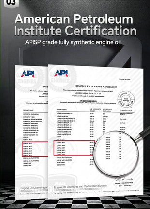 Lopal SONIC 9388 5W-40 C3 SP 1L * 6 Bottiglie Olio Motore Auto Protezione Avanzata 6L Lubrificante Olio Motore Sintetico Completo per Auto