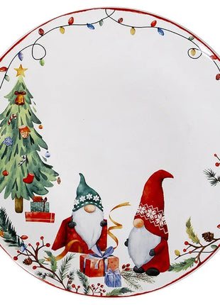 Set di piatti da pranzo in ceramica natalizia per uso domestico sottosmalto piatto rotondo Dim Sum sushi decorativo - riparo82