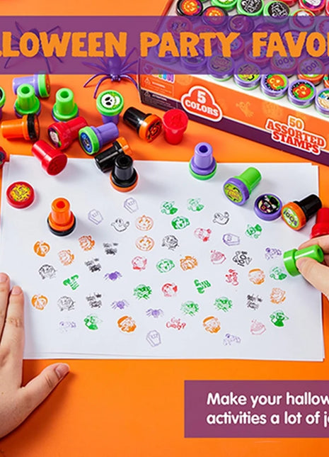 12/24pcs Creative Cartoon Pumpkin Bat Seal Halloween Party Toy Children Birthday Party Small Gifts Kids Favour Gift Bag Fillers - Riparo82