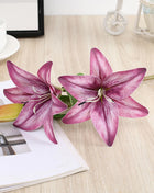 Real Looking 3D Printing Lily Branch  Artificial Flowers White Fake Flowers Flores for Wedding Home Garden Decoration