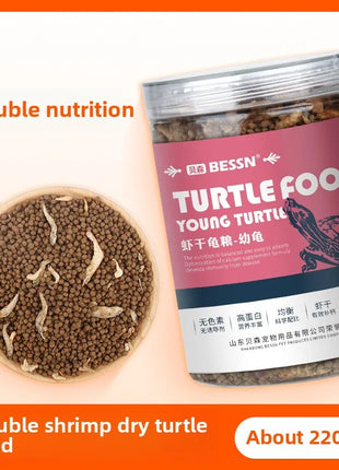 BESSN Aquatic Turtle Food - High Protein Freeze-Dried Shrimp&Meat Mix for Red-Eared Slider,Snapping Turtle&Terrapin - Riparo82