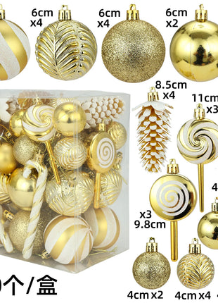 29/36/40 pezzi palla di Natale argento rosso albero di Natale pendenti appesi stampati sfere di Natale in oro a forma speciale 2024 nuovo - riparo82