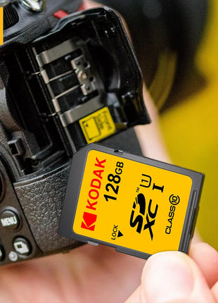 Scheda SD KODAK 64 GB 128 GB 32 GB U1 V30 Scheda di memoria SD Flash a grandezza naturale normale ad alta velocità per fotocamera