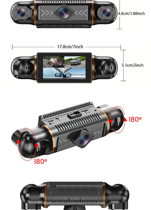 Car Dash Cam 4 Channel Black Box With GPS WIFI FHD 1080P Front Driving Camera Left Right Rear Night Vision 24H Parking Monitor - Riparo82