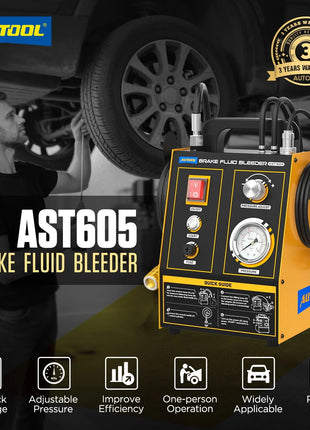 AUTOOL AST605 Automotive Brake Bleeder Kit Brake Oil Fluid Extractor Pump Exchanger Machine 0.7-0.25 Bar Vacuum Bleeding  Tool - Riparo82