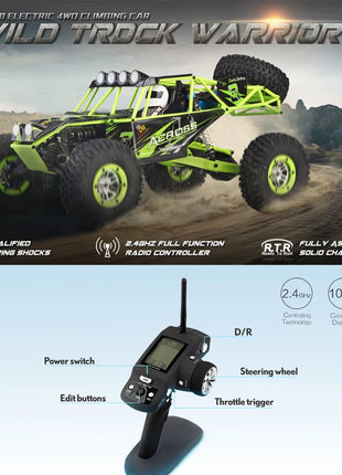 Giocattolo per bambini Hot WLtoys 10428 RC Auto 45CM 2.4G Scala 1:10 Doppia velocità Radiocomando Elettrico Wild Track Warrior