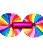 Costume da lecca-lecca arcobaleno per ragazze Abito da principessa Purim Festival Candy Vestido Fantasia Carnevale Compleanno Bambini Fantasia Ali Outfit