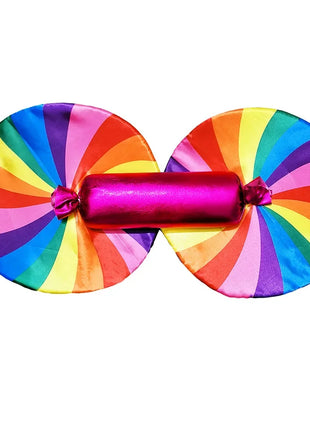 Costume da lecca-lecca arcobaleno per ragazze Abito da principessa Purim Festival Candy Vestido Fantasia Carnevale Compleanno Bambini Fantasia Ali Outfit