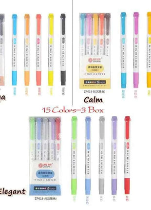 25 Colors ZhiPai Highlighters Markers Pen Set Dual Tip Cute Pens Back To School Kawaii Stationery Papeterie Highlighter