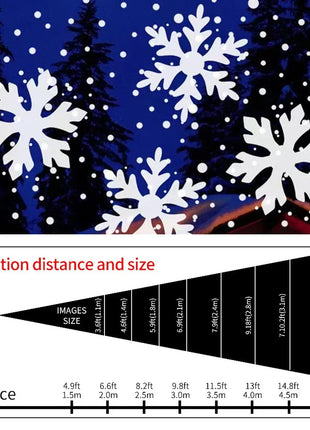 Grandi luci per proiettori con fiocchi di neve Decorazioni natalizie a LED Lampada da palco rotante 2025 Decorazione natalizia per feste di Capodanno
