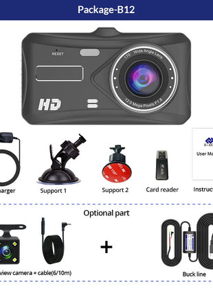 Dashcam 24H Touch Night Vision FULL HD 1080P Front And Rear Camera 4.0 Inch CAR DVR Mirror Digital Video Recorder Dvr Black Box - Riparo82
