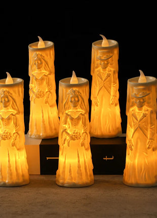 Halloween Horror Ghost Bride Groom LED Candle Electronic Light Halloween Skeleton Lamp Party Decoration Flameless Night Lights - Riparo82