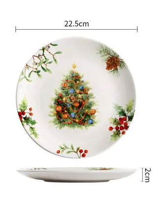 Squisita cena di Natale Piatti creativi Piatto da bistecca in ceramica Pasta sana sottosmalto Posate personalizzate Regalo Forniture da cucina - riparo82