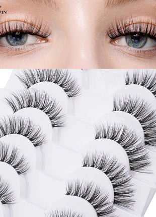 10 Pairs Faux Mink Eyelashes Handmade Natural False Eyelashes Soft Cross Messy Eye 3D Curly Eyelashes Extension Makeup Tools - Riparo82