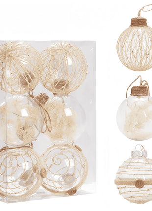 Ornamenti con palline di Natale in fattoria Decorazioni per l'albero di Natale Ornamenti pendenti di Natale Ghirlanda di tela per le vacanze di Natale Decorazioni per feste Boho - riparo82