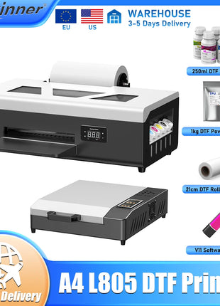 Stampante A4 DTF per Epson L805 Testa diretta per stampante a trasferimento di pellicola Impresora A4 dtf per felpe con cappuccio in tessuto macchina da stampa per magliette