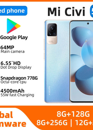 Xiaomi CIVI Android 5G Unlocked 6.55 inch 12GB RAM 256GB All Colours in Good Condition Original used phone - Riparo82