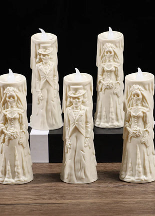 Halloween Horror Ghost Bride Groom LED Candle Electronic Light Halloween Skeleton Lamp Party Decoration Flameless Night Lights - Riparo82