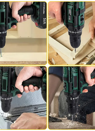 Trapano Avvitatore a Percussione a Batteria 21V, Cacciavite Elettrico, Mini Trapano a Percussione Senza Fili, Utensile Elettrico con Batteria agli Ioni di Litio